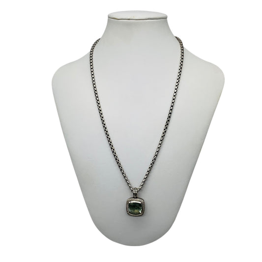 David Yurman Sterling Silver Albion Pendant Necklace with Prasiolite and Diamonds