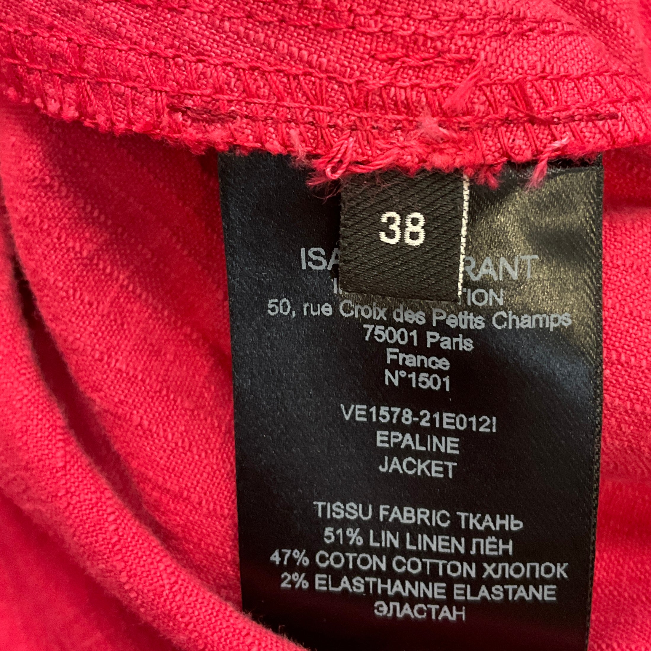 Isabel Marant Raspberry Veste Epaline Jacket