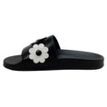 Load image into Gallery viewer, Vivetta Black Leather Slide Sandals with White Flowers
