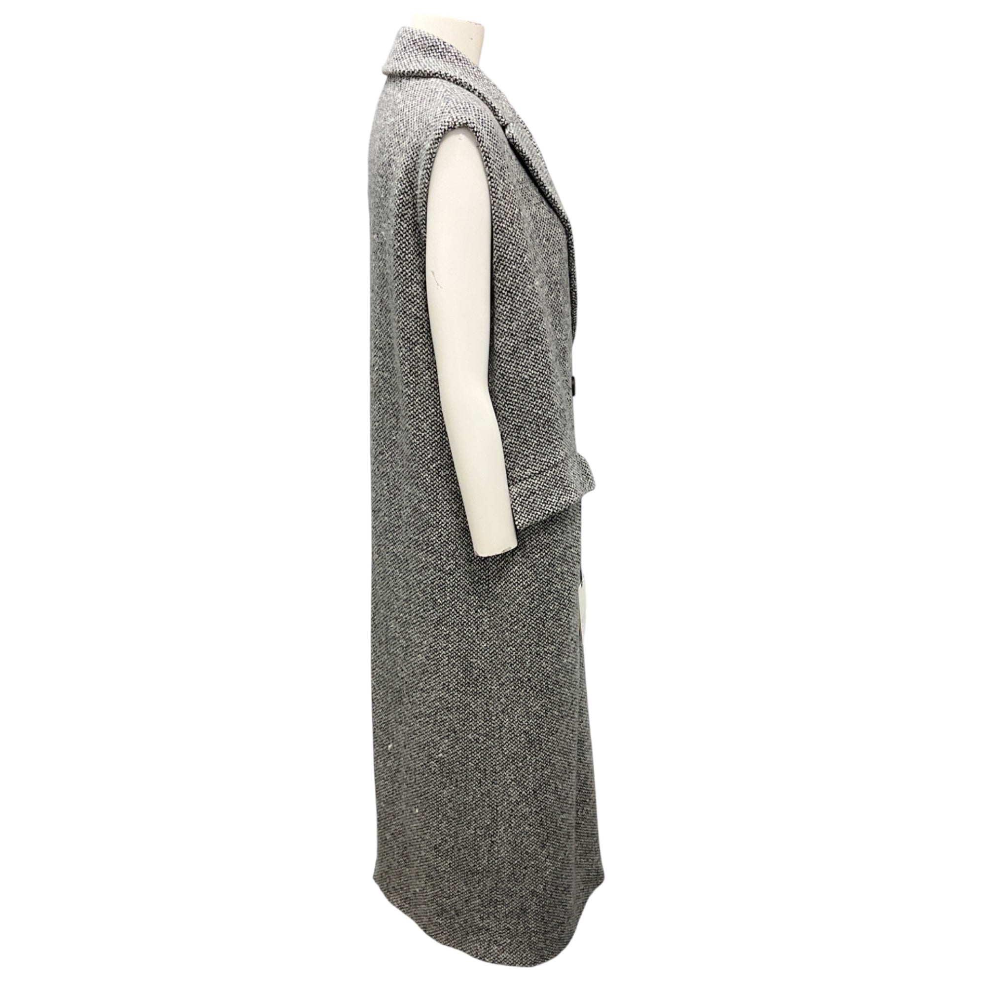 Antonelli Firenze Grey Fabriano Gilet Long Tweed Vest