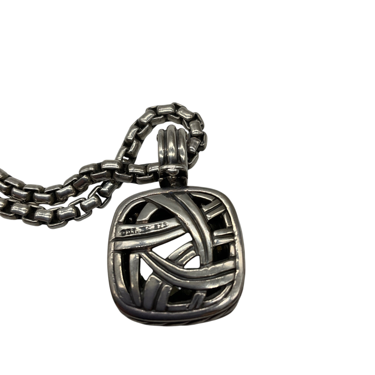 David Yurman Sterling Silver Albion Pendant Necklace with Prasiolite and Diamonds