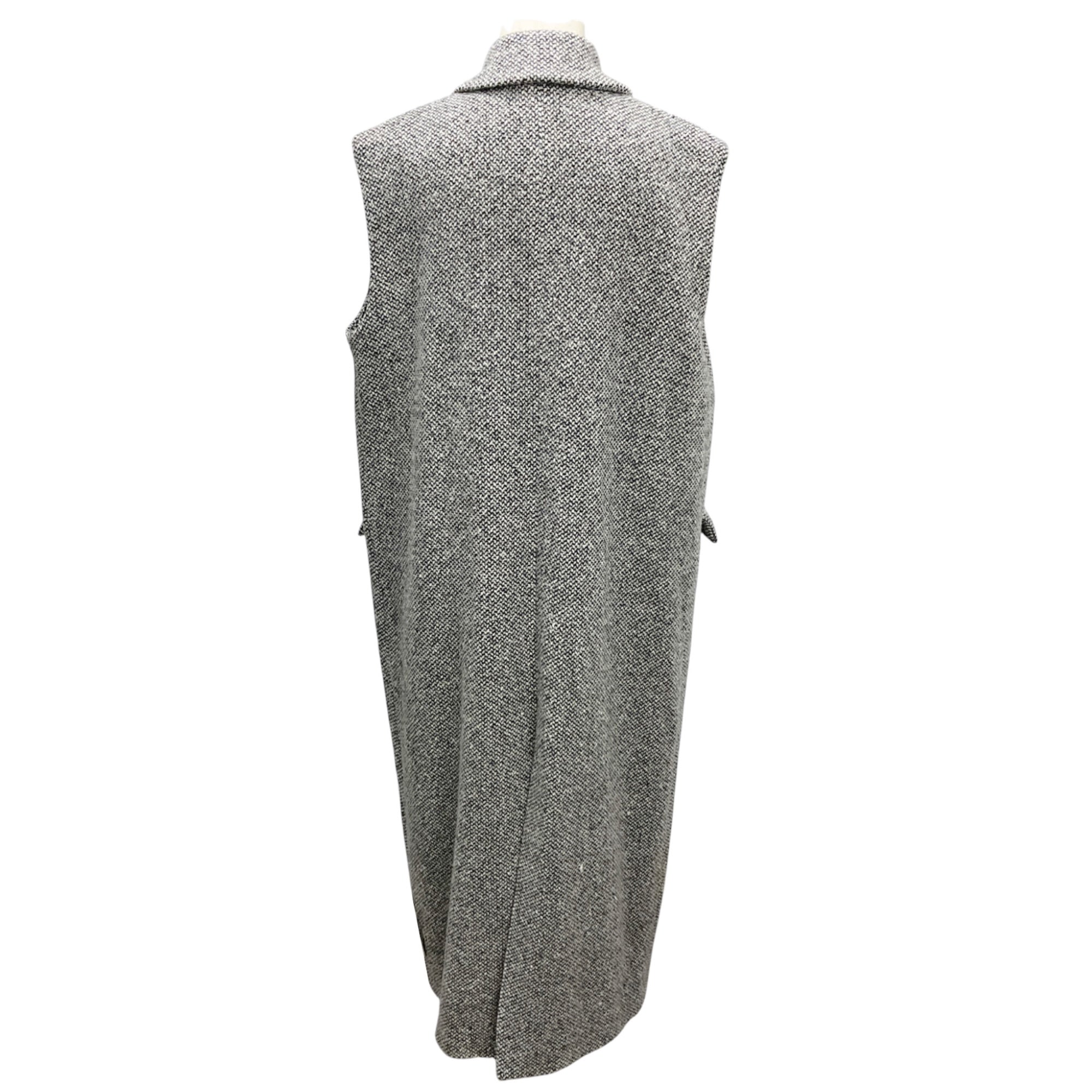 Antonelli Firenze Grey Fabriano Gilet Long Tweed Vest