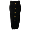 Load image into Gallery viewer, Balmain Black Cable Knit Midi Skirt with Gold Buttons

