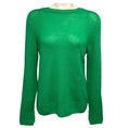 Load image into Gallery viewer, Celine Green Triomphe Logo Embroidered Cashmere Knit Pullover Sweater
