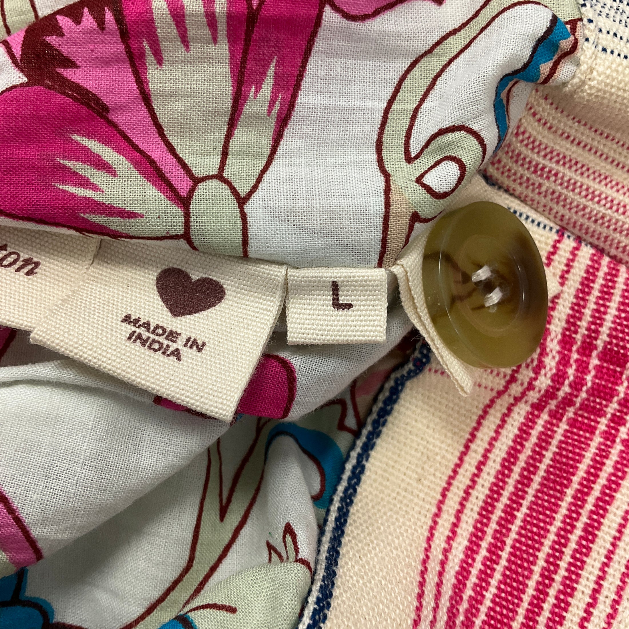Alix of Bohemia Ivory / Pink / Navy Blue Cropped Double Breasted Plaid Cotton Jacket