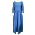 Load image into Gallery viewer, Kalita Blue Open Back Linen Maxi Dress
