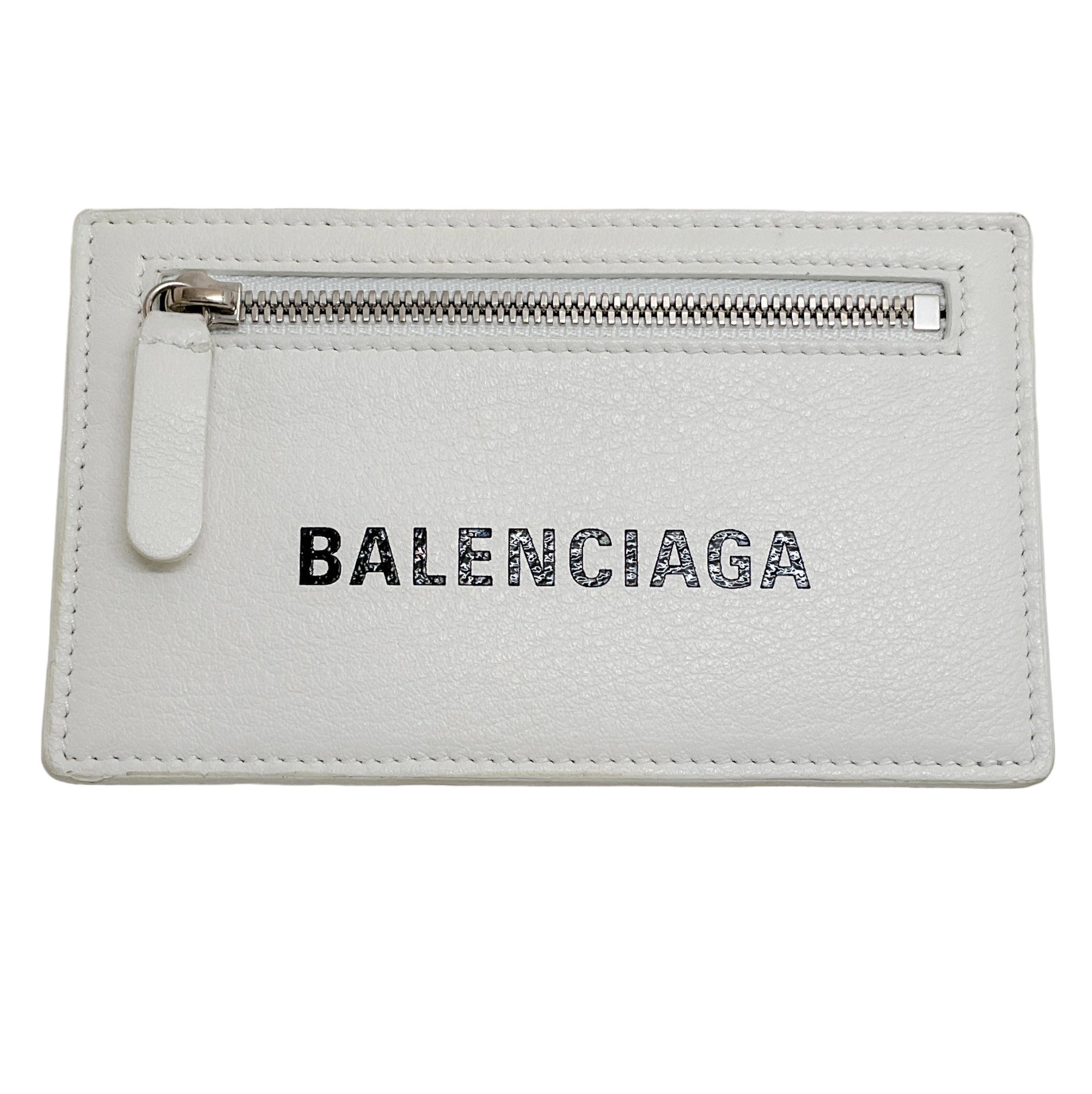 Balenciaga Ivory Leather Card Case