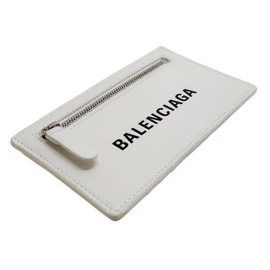 Balenciaga Ivory Leather Card Case