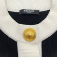 Load image into Gallery viewer, Balmain Black / White Button Front Knit Short Sleeved Jacket

