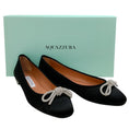 Load image into Gallery viewer, Aquazzura Black Satin Parisina Crystal Ballet Flats
