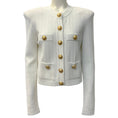 Load image into Gallery viewer, Balmain White Ribbed Knit Cardigan with Gold Buttons

