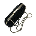 Load image into Gallery viewer, Zuhair Murad Black Sequin and Bead Embellished Evening Clutch with Box Chain Strap
