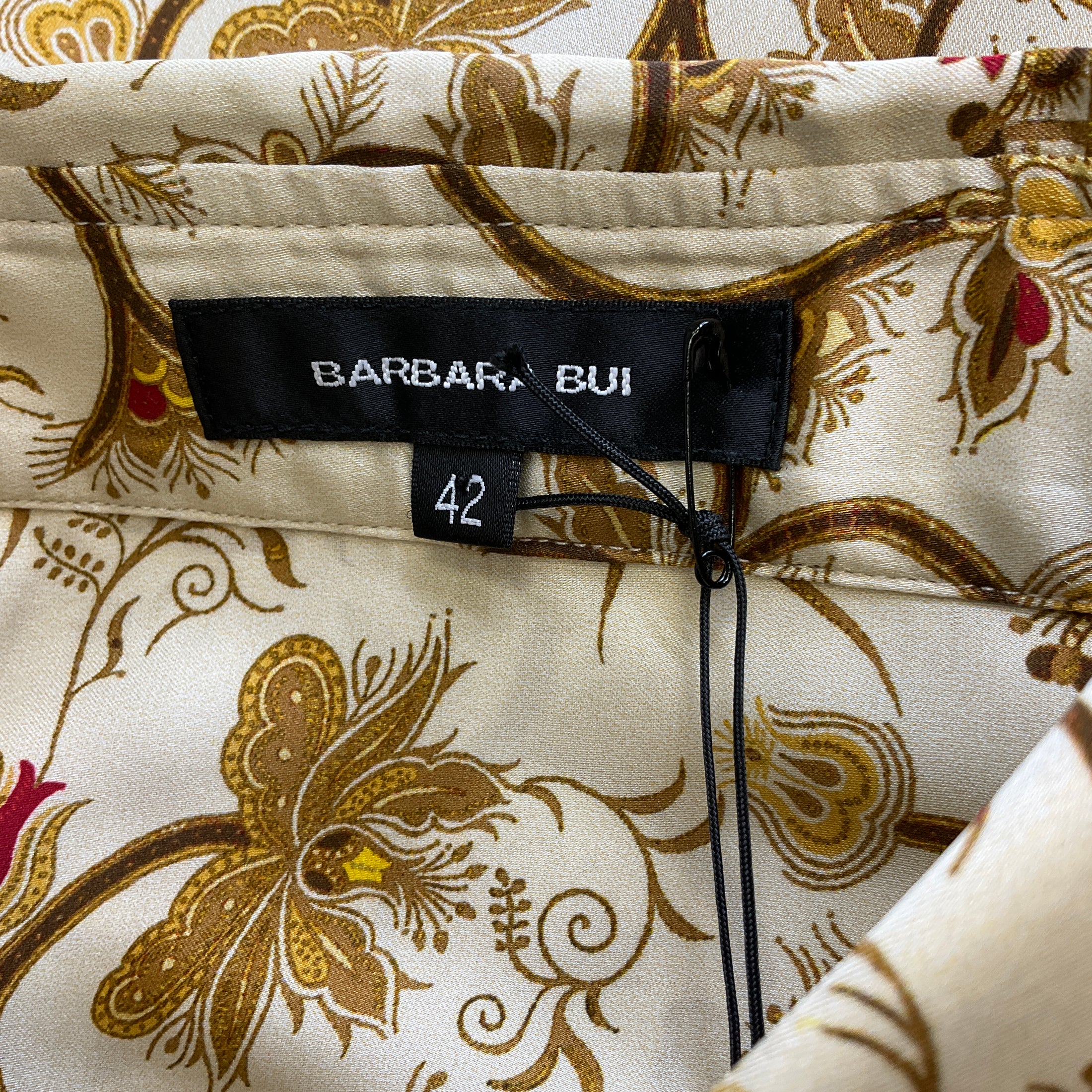 Barbara Bui Ivory / Gold Multi Printed Satin Shirt