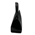 Load image into Gallery viewer, Max Mara Black Leather Double Top Handle Tote Handbag with Silver Hardware
