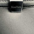 Load image into Gallery viewer, Max Mara Black Leather Double Top Handle Tote Handbag with Silver Hardware
