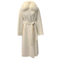 Load image into Gallery viewer, Diomi Ivory Wool / Cashmere Coat with Fur Collar

