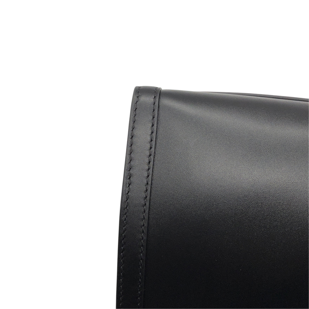 Max Mara Black Leather Double Top Handle Tote Handbag with Silver Hardware