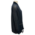 Load image into Gallery viewer, Akris Navy Blue / Beige Zip-Front Cashmere Knit Sweater
