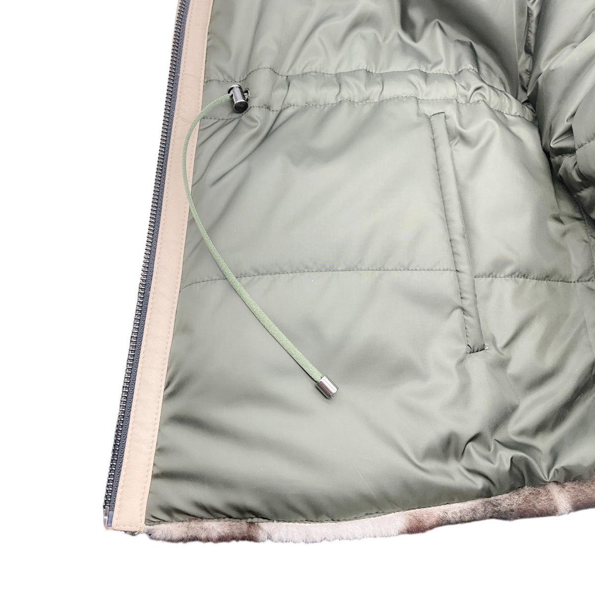 Suprema Brown / Taupe Shearling Reversible Vest with Detached Scarf