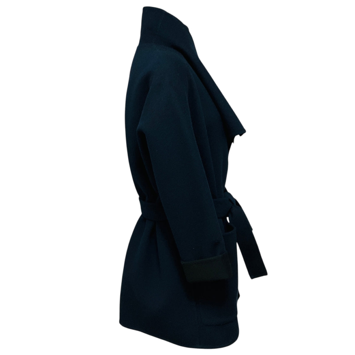 Hermes Navy Blue / Black Cashmere Blanket Coat with Belt