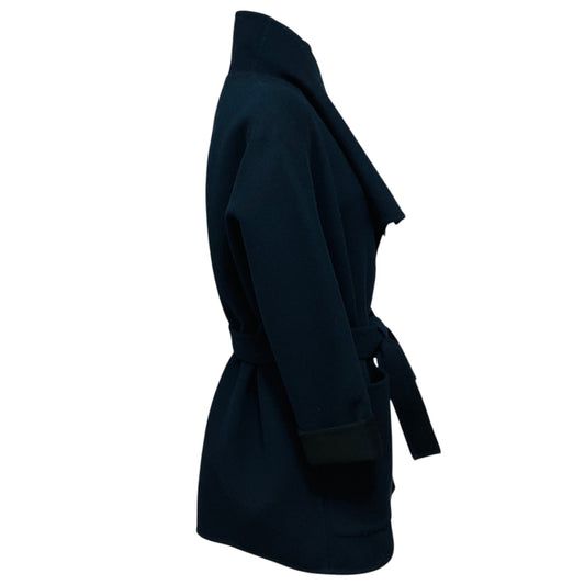 Hermes Navy Blue / Black Cashmere Blanket Coat with Belt