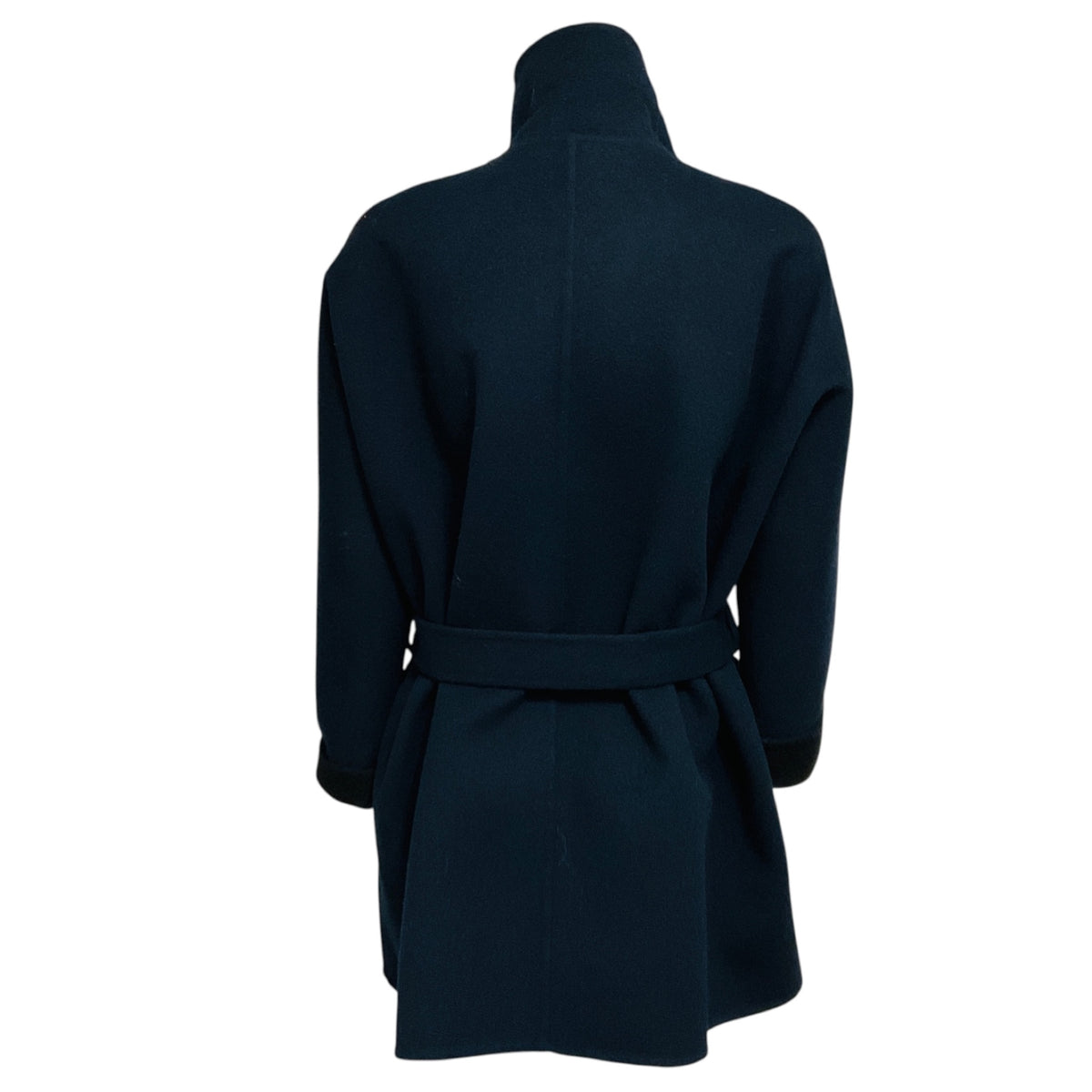 Hermes Navy Blue / Black Cashmere Blanket Coat with Belt