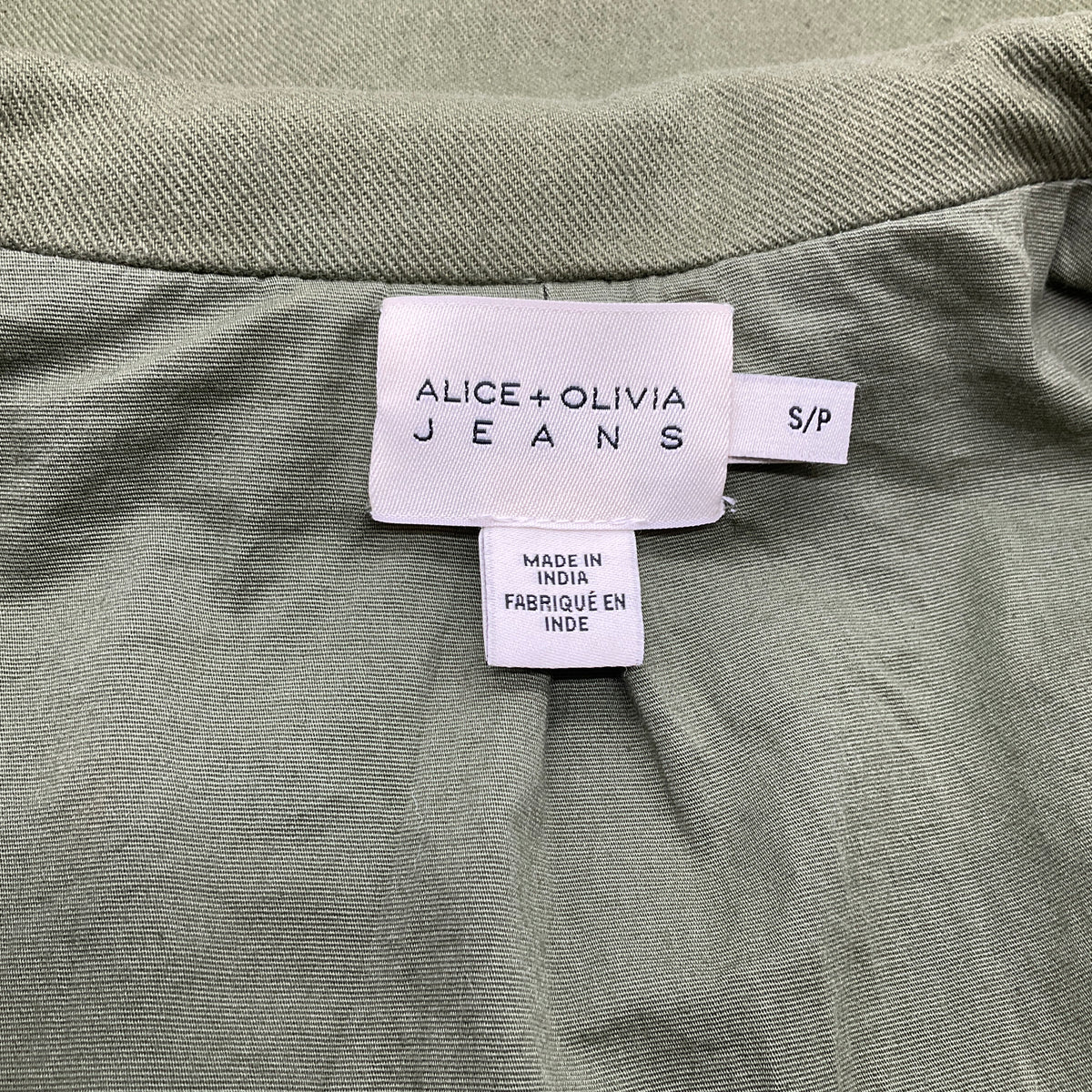 Alice + Olivia Army Green Russo Patchwork Military Coat