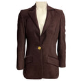 Load image into Gallery viewer, Valentino Roma Brown Chenille Blazer with Brushed Gold Buttons
