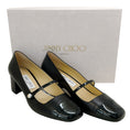 Load image into Gallery viewer, Jimmy Choo Black Leather / Patent Elisa 45 Mary Jane Pumps
