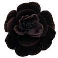 Load image into Gallery viewer, Chanel Brown Velvet Camellia Brooch
