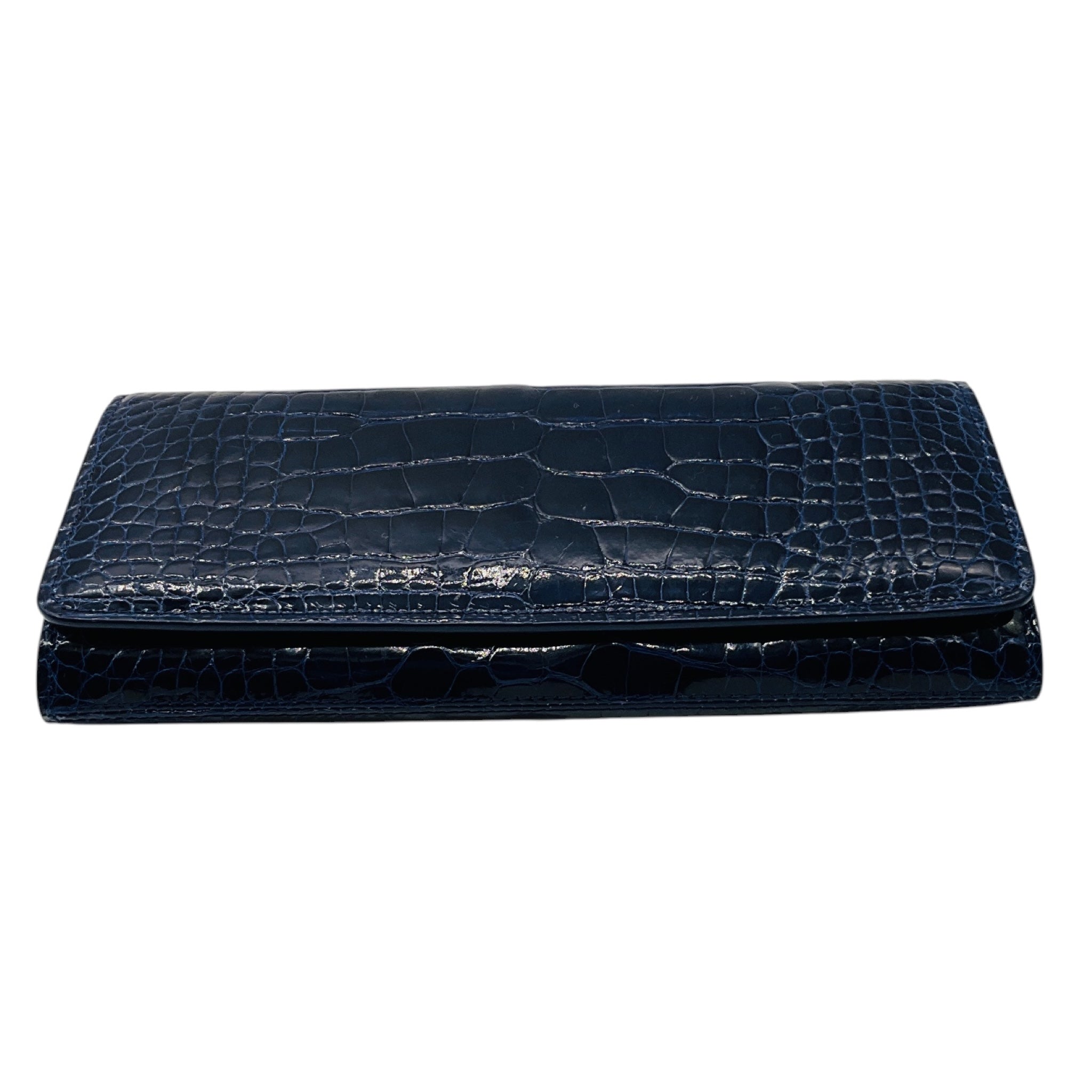 Kwanpen Blue Genuine Alligator Skin Leather Wallet