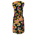 Load image into Gallery viewer, Carolina Herrera Black Multi 2020 Floral Printed Sleeveless V-Neck Sheath Dress
