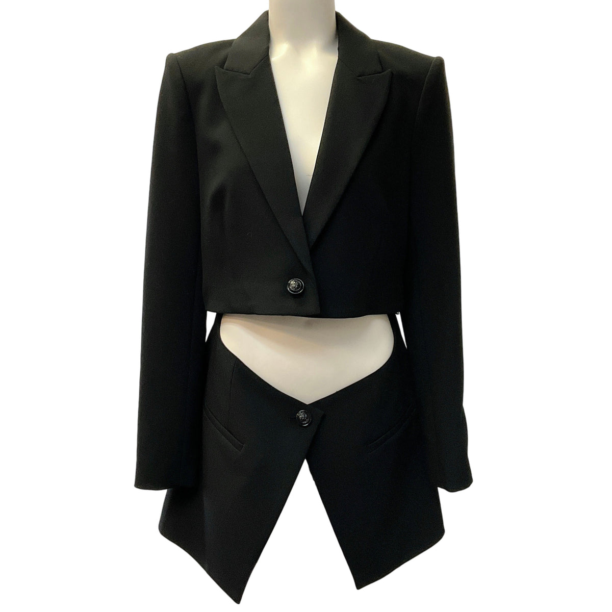 L'Agence Black Cora Detachable Bottom Blazer
