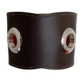 Load image into Gallery viewer, Hermes Brown Leather Grommet Cuff Bracelet
