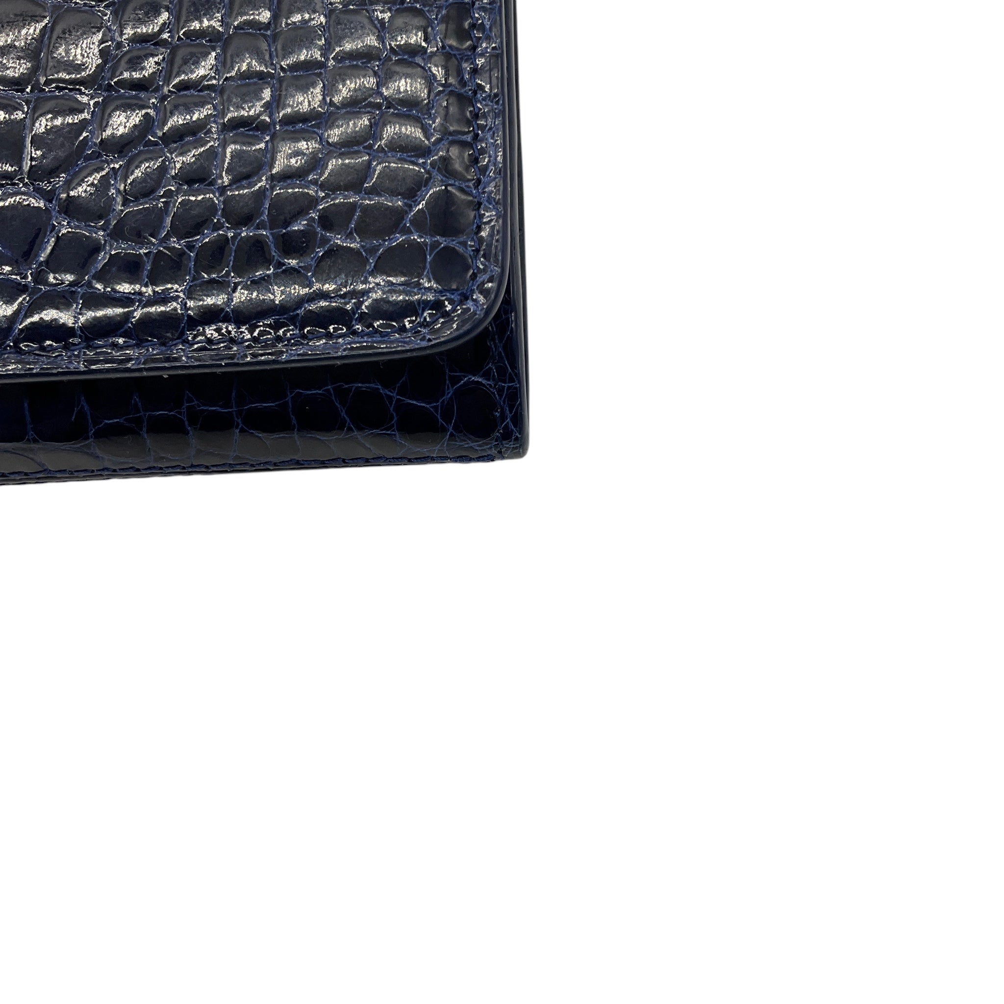 Kwanpen Blue Genuine Alligator Skin Leather Wallet