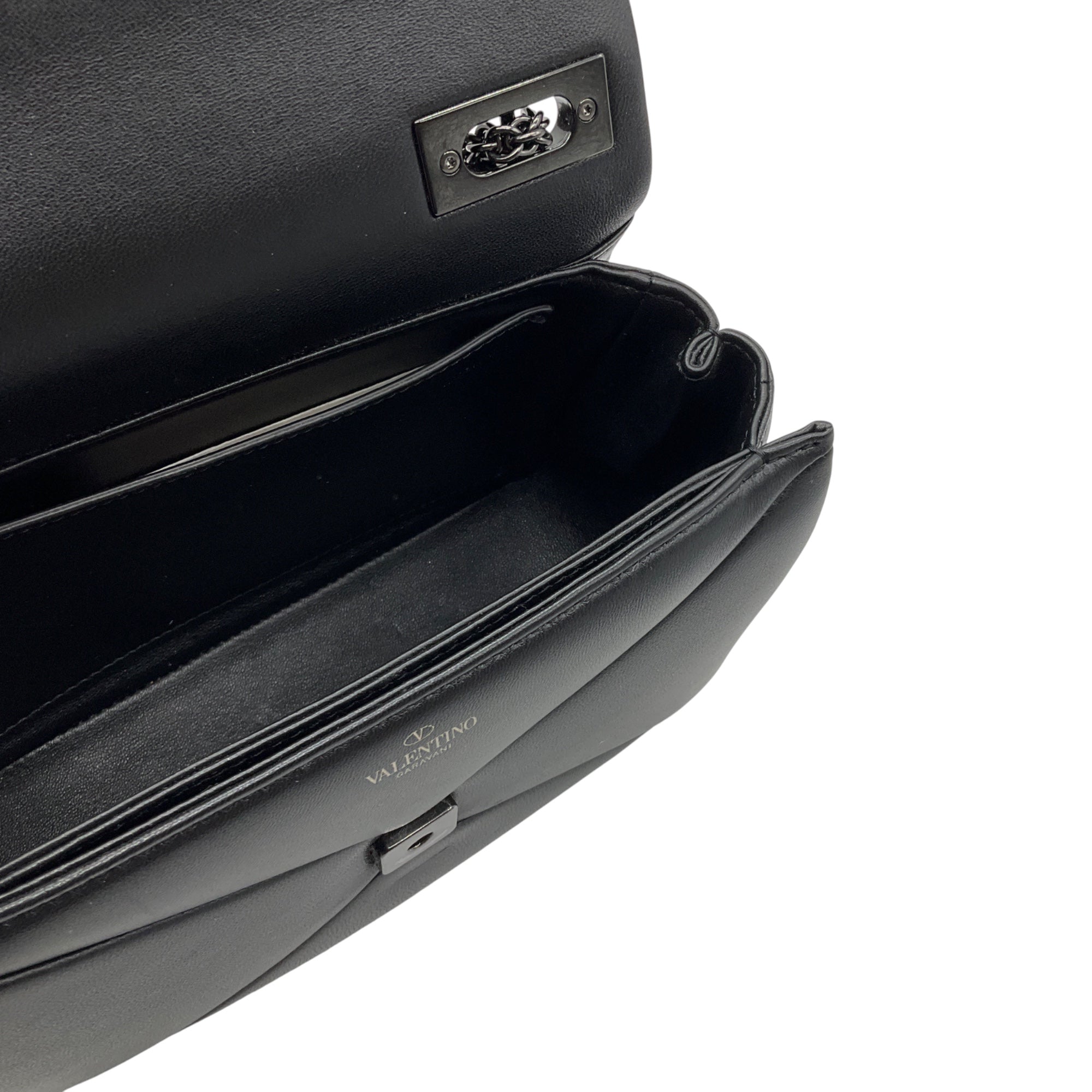 Valentino Garavani Black Nero Small One Stud Shoulder Bag