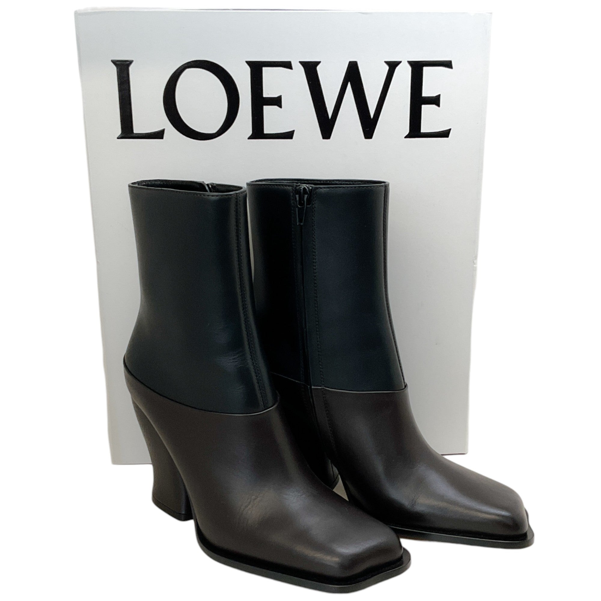 Loewe Black / Brown Two Tone Leather Onda Boots
