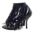 Load image into Gallery viewer, Alaia Black Leather Maxi Fringe Sandals with Ankle Strap
