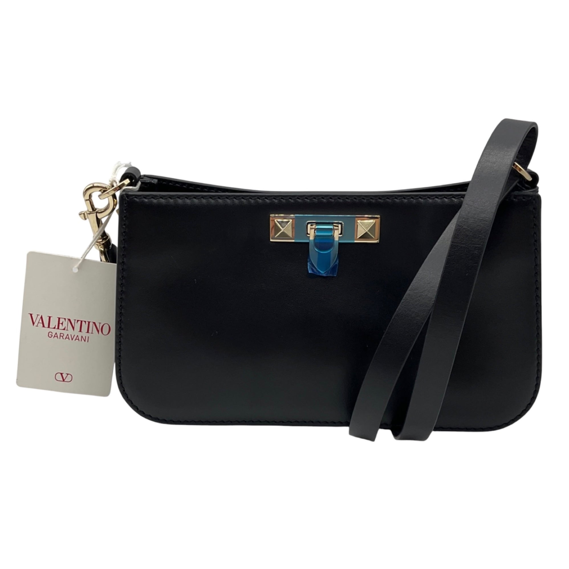 Valentino Garavani Black Rockstud Fierce Small Calfskin Shoulder Bag