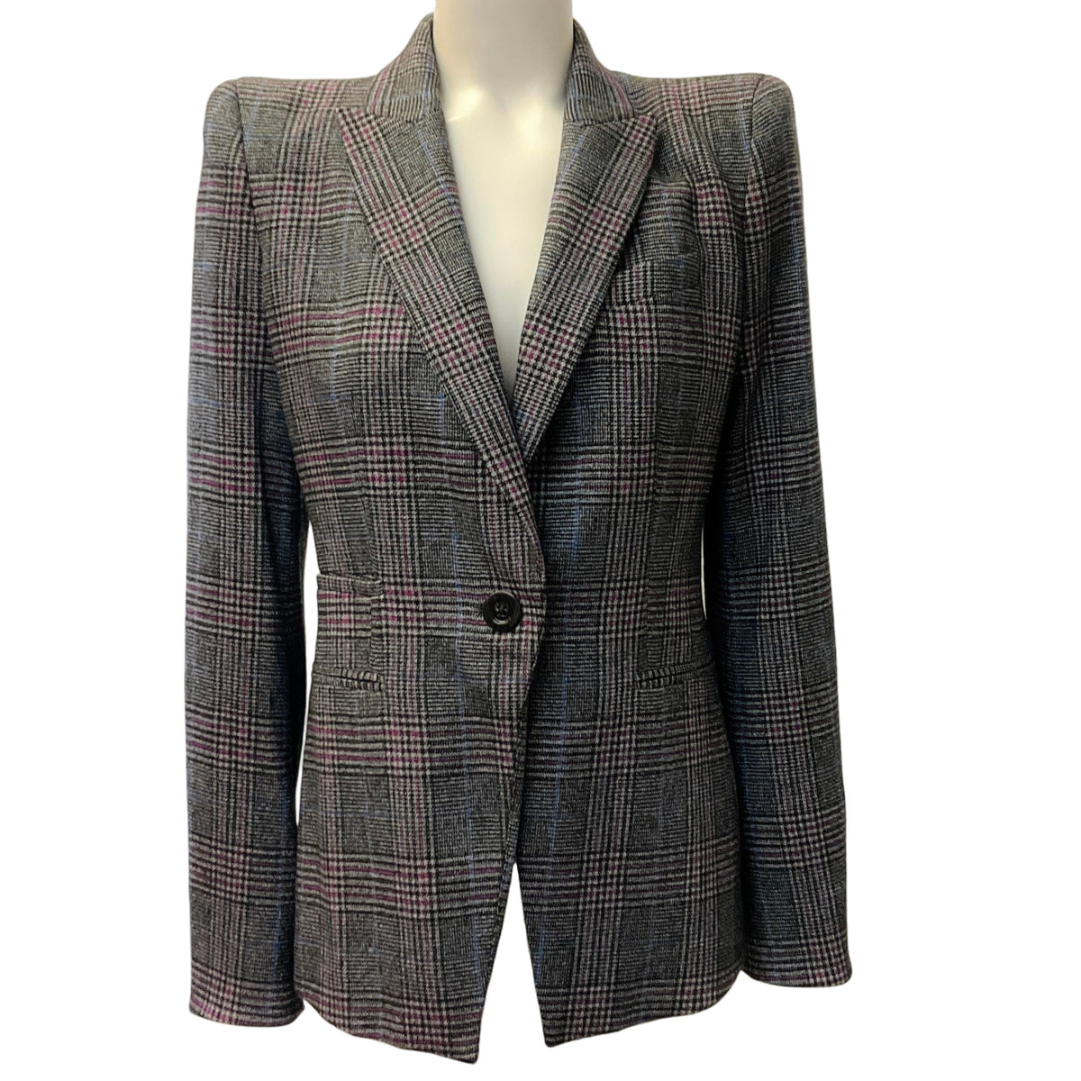 Veronica Beard Brock Glen Plaid Dickey Blazer
