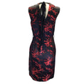 Load image into Gallery viewer, Marc Jacobs Black / Red Embellished Cherry Blossom Floral Jacquard Sleeveless Satin Dress
