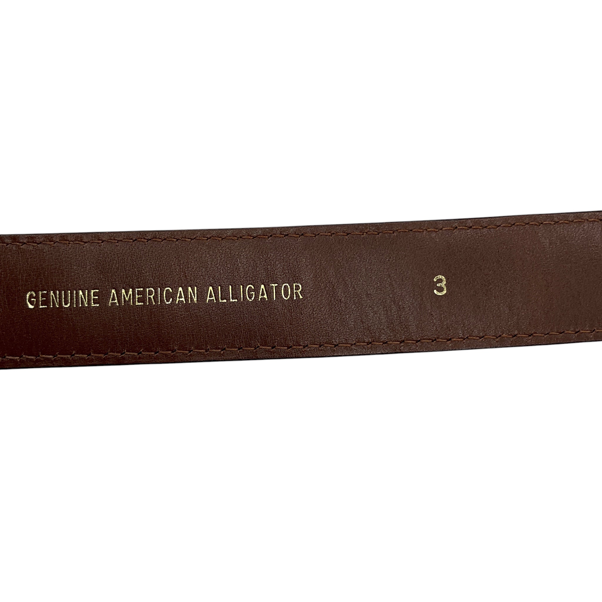 Barry Kieselstein-Cord Brown Genuine American Alligator Skin Leather Belt Strap