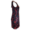 Load image into Gallery viewer, Marc Jacobs Black / Red Embellished Cherry Blossom Floral Jacquard Sleeveless Satin Dress
