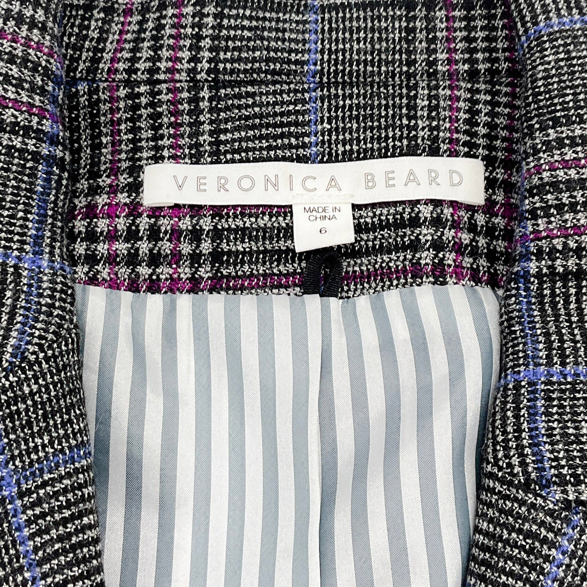 Veronica Beard Brock Glen Plaid Dickey Blazer