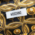Load image into Gallery viewer, Moschino Black / Gold Print Long Sleeved Silk Dress
