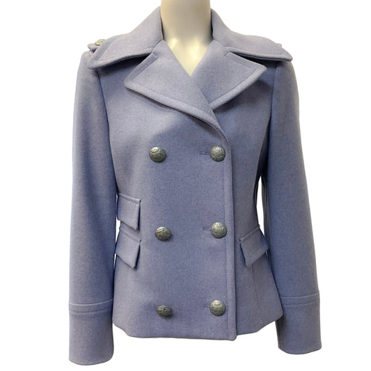Michael Kors Light Purple Pea Coat with Silver Buttons
