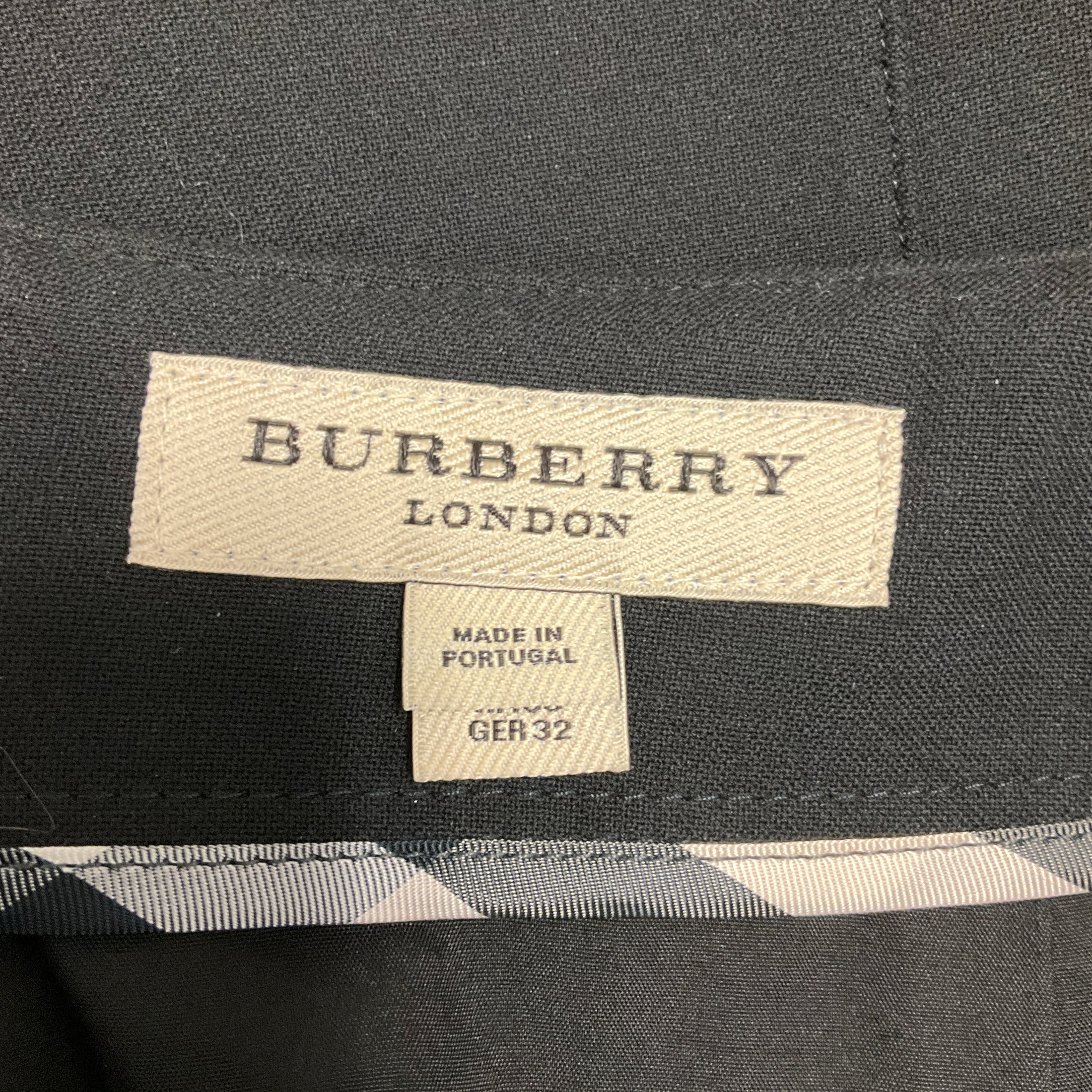 Burberry Black / Tan Animal Print Calf Hair and Crepe Pencil Skirt