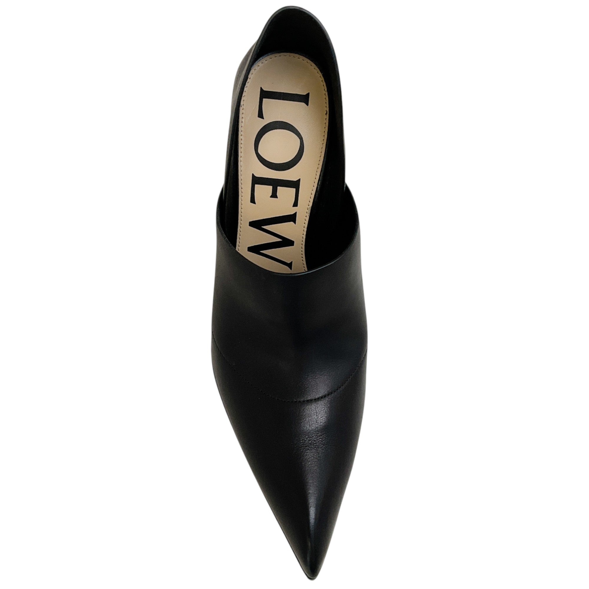 Loewe Black Leather Comic Folded Pumps