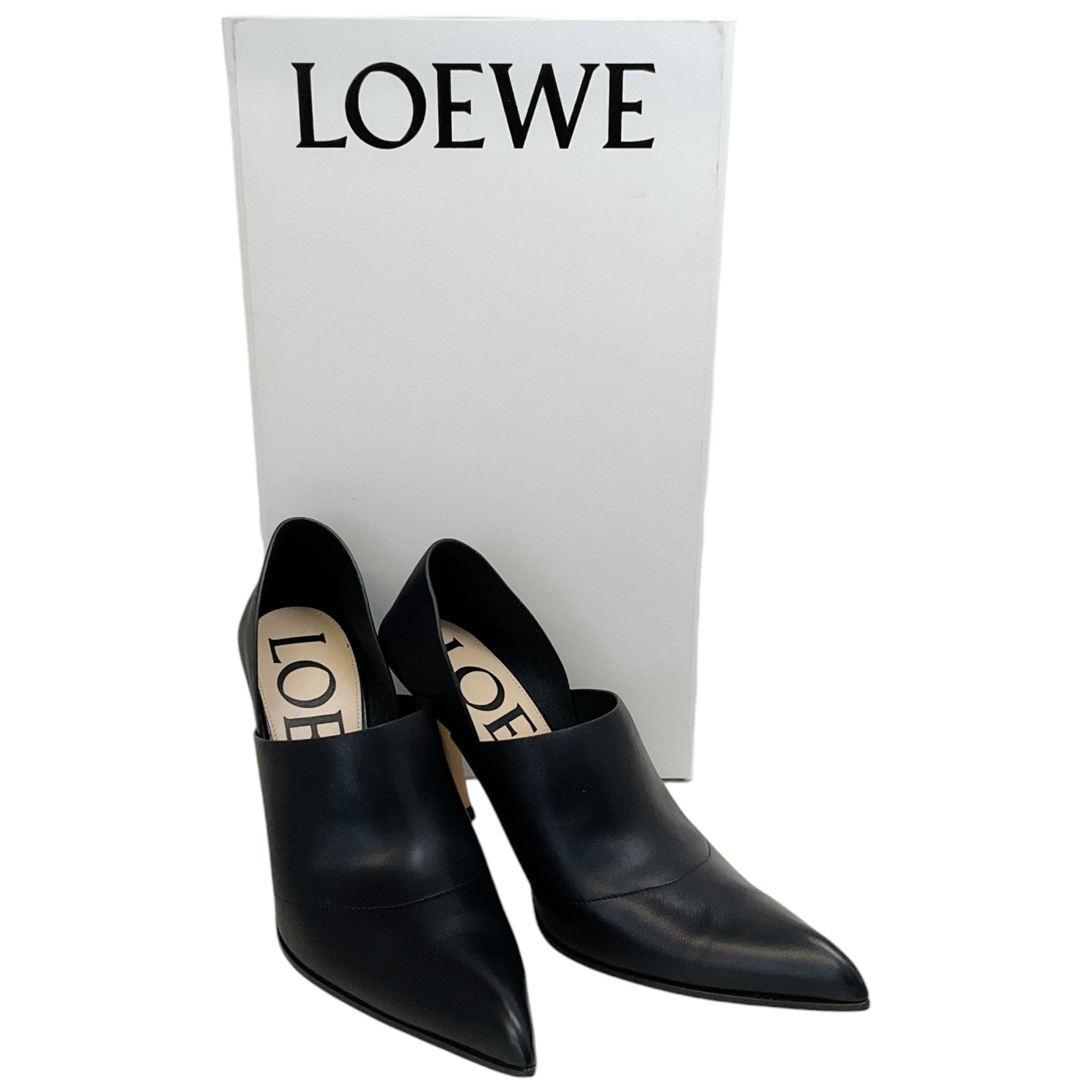 Loewe Black Leather Comic Folded Pumps