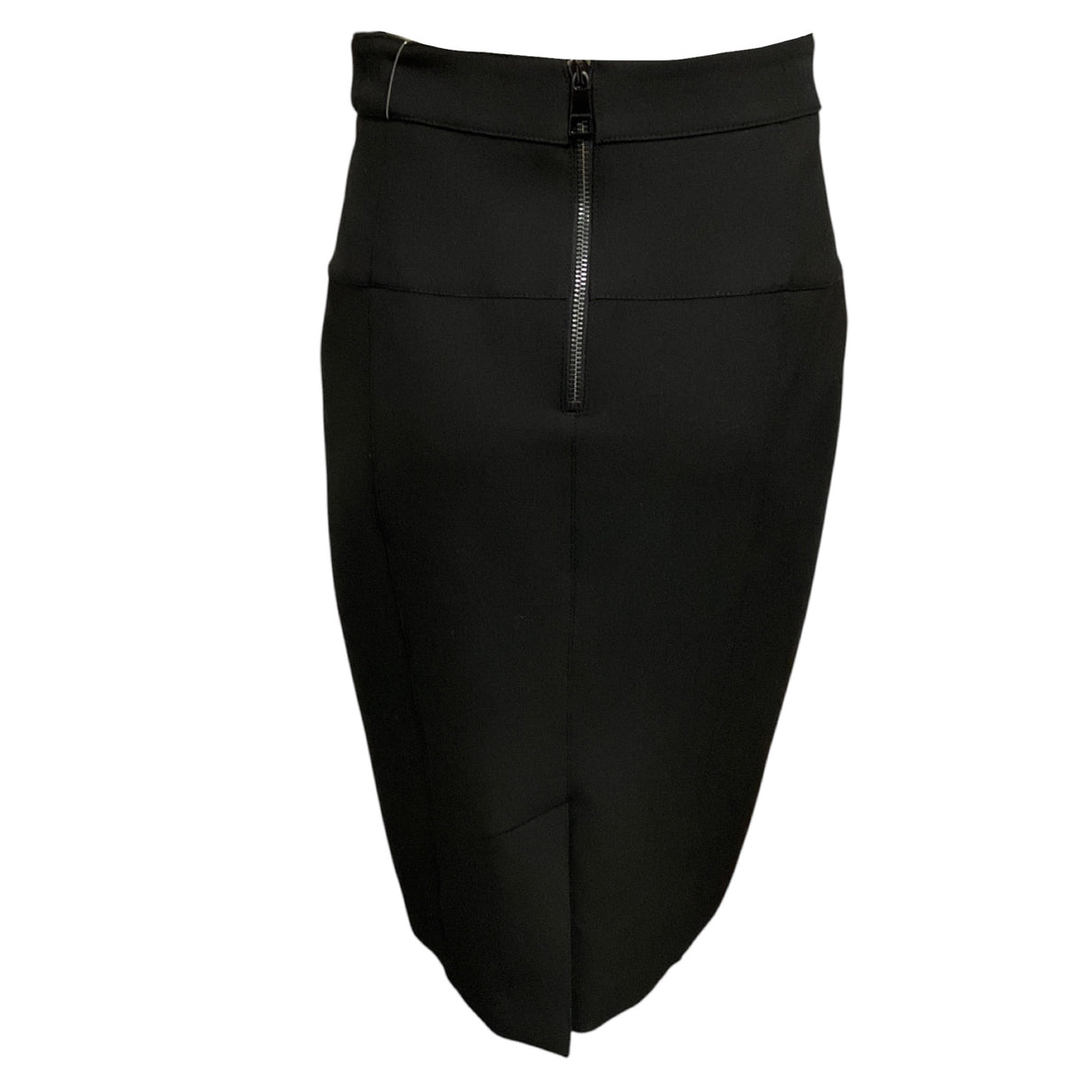Burberry Black / Tan Animal Print Calf Hair and Crepe Pencil Skirt